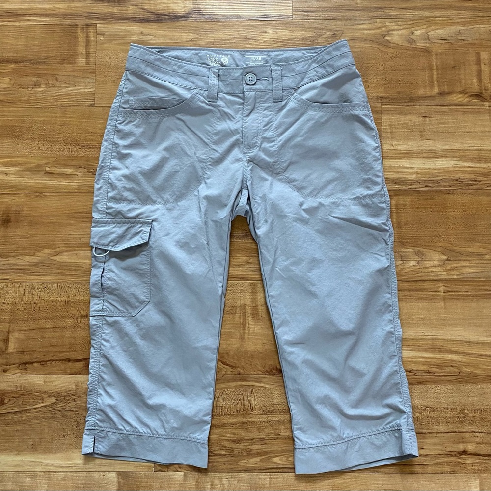 Mountain Hardwear Womens 4 Grey Hiking Outdoor Ripstop Cargo Capri Utility Pants